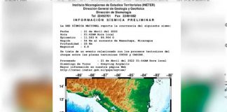 Fuerte sismo sacude Nicaragua la madrugada de este jueves 21 de abril 2022