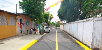 Inauguración de mejoramiento vial en la Colonia Maestro Gabriel, Managua