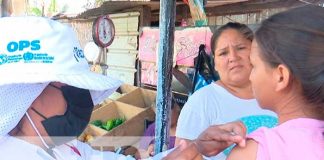 Jornada de aplicación de vacunas en el barrio Pantasma, Managua