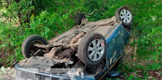 Chontales: Pasajeros de taxi, sobreviven de milagro tras fuerte vuelco