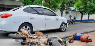 Accidente vial se registró en el sector del cine cabrera, Managua