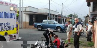 Accidente de tránsito deja a dos personas lesionadas en Jinotepe, Carazo