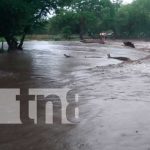 Ríos desbordados en Boaco por las lluvias recientes