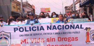 Caminata contra las drogas en Estelí