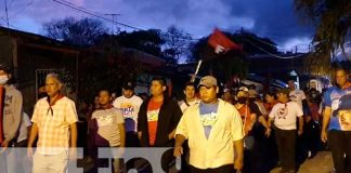 Militantes sandinistas en Juigalpa durante diana por el Día de la Dignidad Nacional