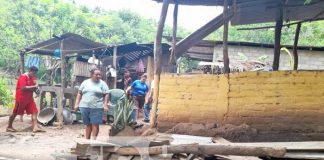 Afectaciones por las lluvias en una vivienda de Rivas