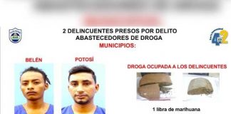 Rivas: Capturan a 2 presuntos vendedores de Marihuana