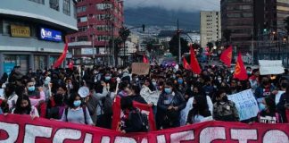 Estudiantes de Ecuador marchan en defensa educativa 