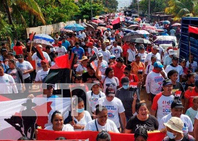 Militancia sandinista realiza caminata en honor al 43/19 en Bilwi