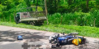 Motociclista grave tras impactar contra un camioncito en Santo Tomas, Chontales