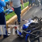 Peatón y motociclistas fracturados en accidente en Carretera Norte, Managua