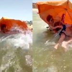 Viral en España: Una ola gigante arrastra al abuelo y lo hunde en el mar