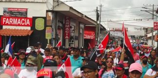 Militantes FSLN celebran en el departamento de Rivas