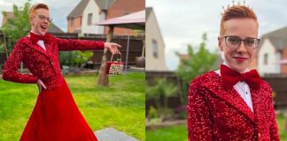 Chico de 16 llega con "vestido rojo de lentejuela" a fiesta 