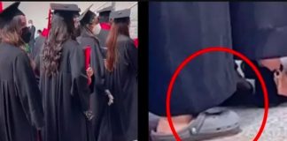 Joven en graduación con chanclas cross es defendida 