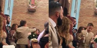 El niñin grabado en TikTok hizo de las suyas en la iglesia