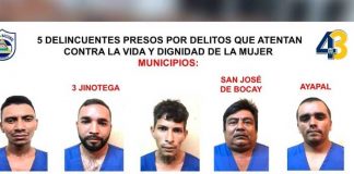 Sujetos presos por ser presuntos delincuentes en Jinotega