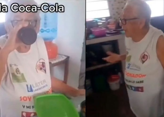 La reacción de una abuelita por defender la gaseosa se vuelve viral