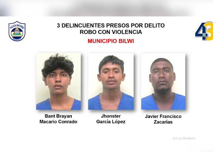 Captura de presuntos delincuentes en Bilwi