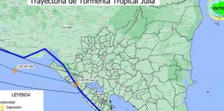INETER informa sobre la trayectoria de tormenta Julia en Nicaragua