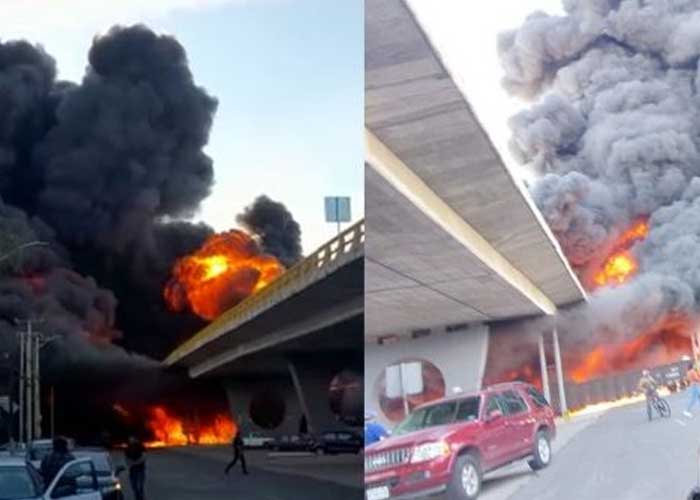 Foto: Pipa con combustible explota en México luego de ser impactada por un tren (VÍDEO)