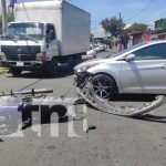 Accidente de tránsito frente a la Coctelería Fuente de Vida, en Managua