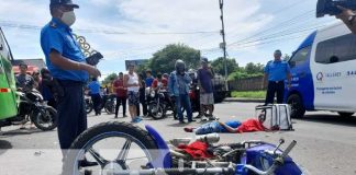 Motociclista fallece al ser arrollado por un bus en Managua