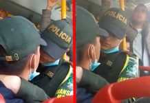 "Hermoso Poli-amor" Exhiben a policías dándose "cariñito" en el bus