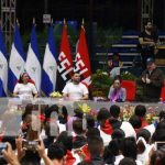 Acto del Congreso Nacional de Juventud Sandinista, presidido por el Comandante Daniel Ortega en Nicaragua