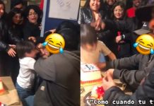 Niño se pelea con su tía por empujarlo al pastel