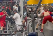 ¡Taco a taco! Sujetos se golpean a “morir” por una máquina en el GYM (VIDEO)