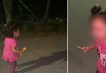 Niña descubre su propia sombra y sale corriendo