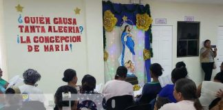 Foto: Trabajadores del INSS en Bilwi le rezan a la Virgen María / TN8