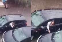 Mujer enloquece y apuñala el carro de su ex