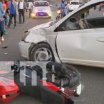 Motociclista lesionados luego que taxista realizara mala maniobra en Estelí