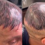 ¡Clase loquera! Se tatúa "cabello" en la pelona para ocultar su calvicie (VIDEO)