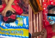 Niña celebra su cumple y sus amigos la lanzan al pastel