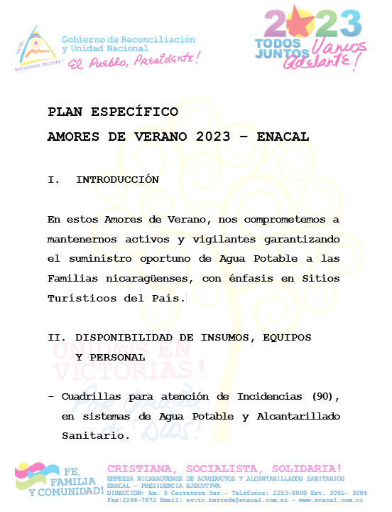 ENACAL presenta el Plan Amores de Verano 2023