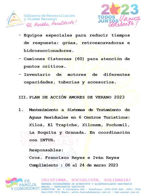 ENACAL presenta el Plan Amores de Verano 2023