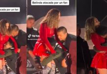 Belinda es atacada por fan en un concierto y le lastima la espalda