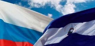 Foto: Banderas de Rusia y Nicaragua