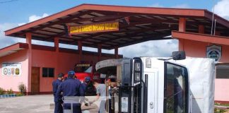 Foto: Vuelco de camión frente a los bomberos de Río Blanco / TN8