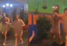 ¡De locos! Pareja de extranjeros corren en “pelotas” en calles de Colombia