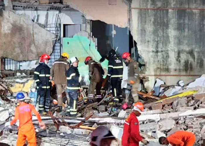 Dos personas muertas dejó el derrumbe de un edificio en el noreste de Brasil