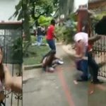 Mujer protege a novio ladrón de golpiza y también le toca