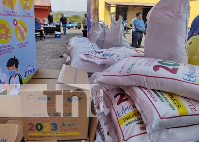 Foto: Segunda entrega de la merienda escolar 2023 en Nicaragua / TN8