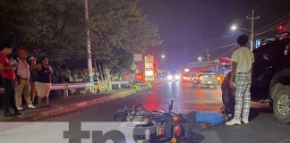 Foto: Choque entre moto y una camioneta dejó a un joven lesionado en Juigalpa, Chontales / TN8