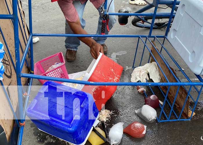 Foto: Choque entre moto y vendedor ambulante en Juigalpa, Chontales / TN8