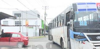 Foto: Choque de vehículo con bus en Managua / TN8