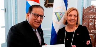 Cuba recibió las Copias de Estilo del nuevo embajador nicaragüense